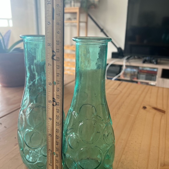 2 Vintage DPS Circles Bud Vases - Aqua Blue. 
Great condition  8 1/2” height dim - Picture 9 of 9